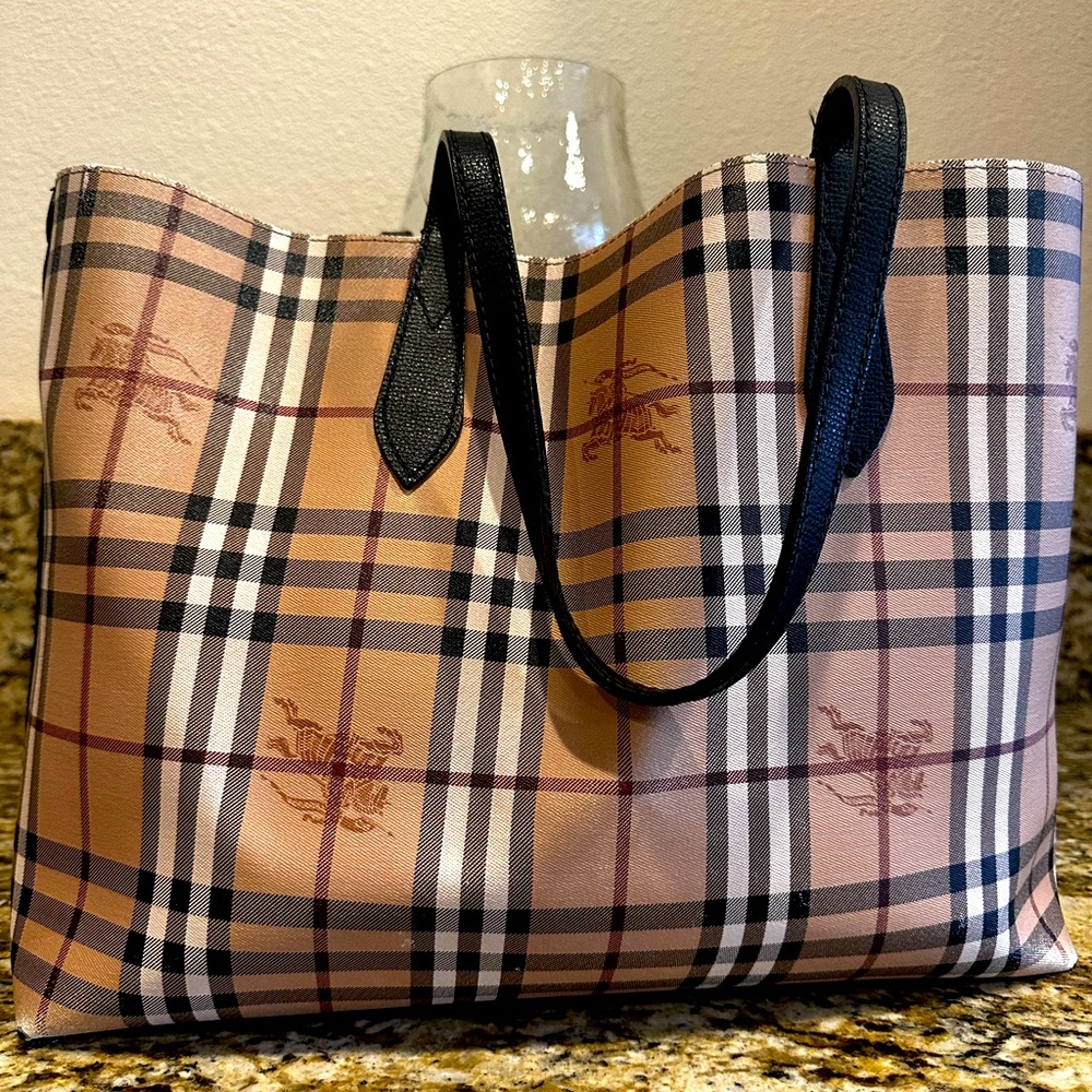 Burberry Haymarket Tote Bag Reversible